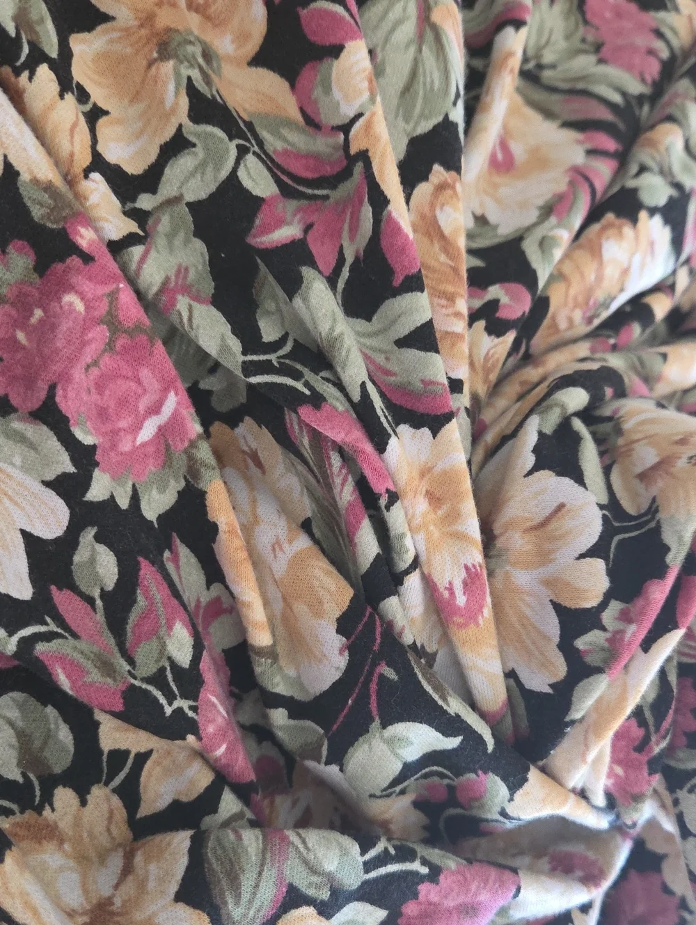 Rare  Galey & Lord Floral Flowers Knit Craft Sew Fashion Fabric 2.97 Yards